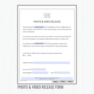 photo & video release form