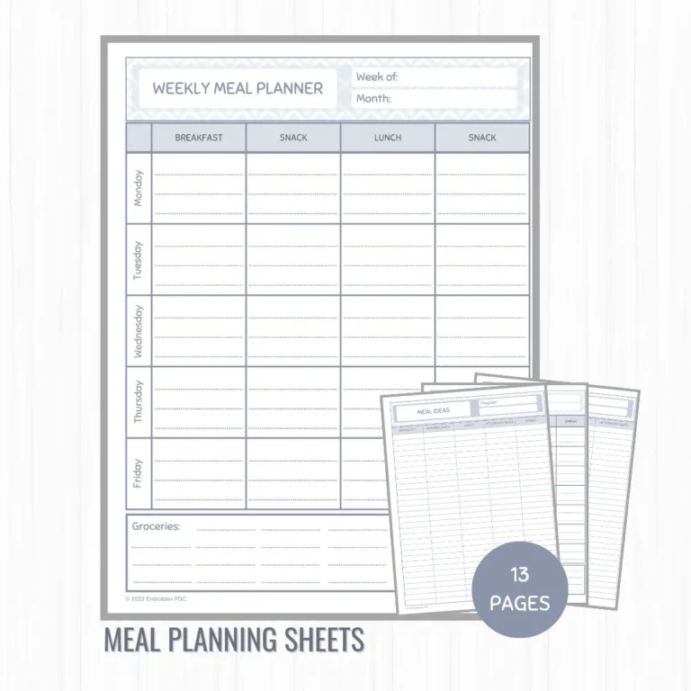 Meal Planning Sheets