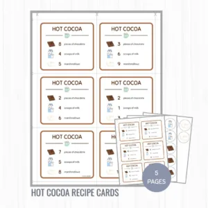 Sensory Hot Cocoa Recipe Cards