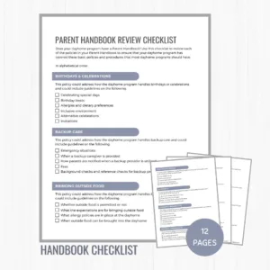 Parent Handbook Review Checklist for parents