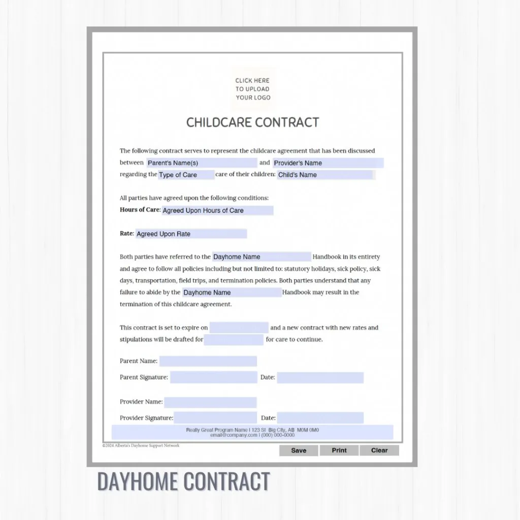 Dayhome Contract